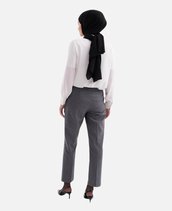 Pantalon rayé détaillé à plis